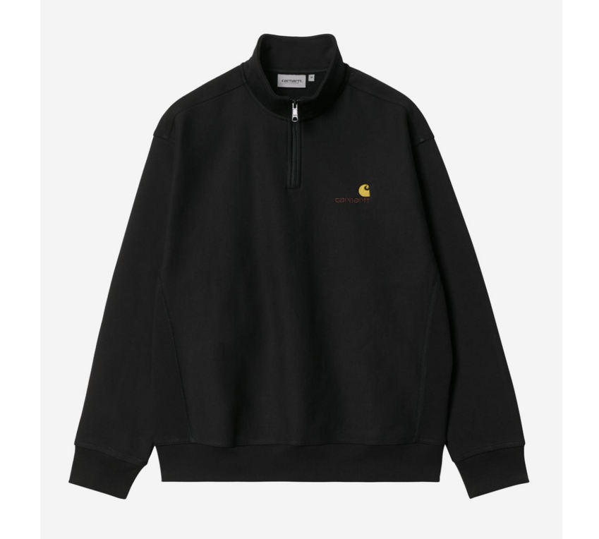 Carhartt WIP Half Zip American Script Black