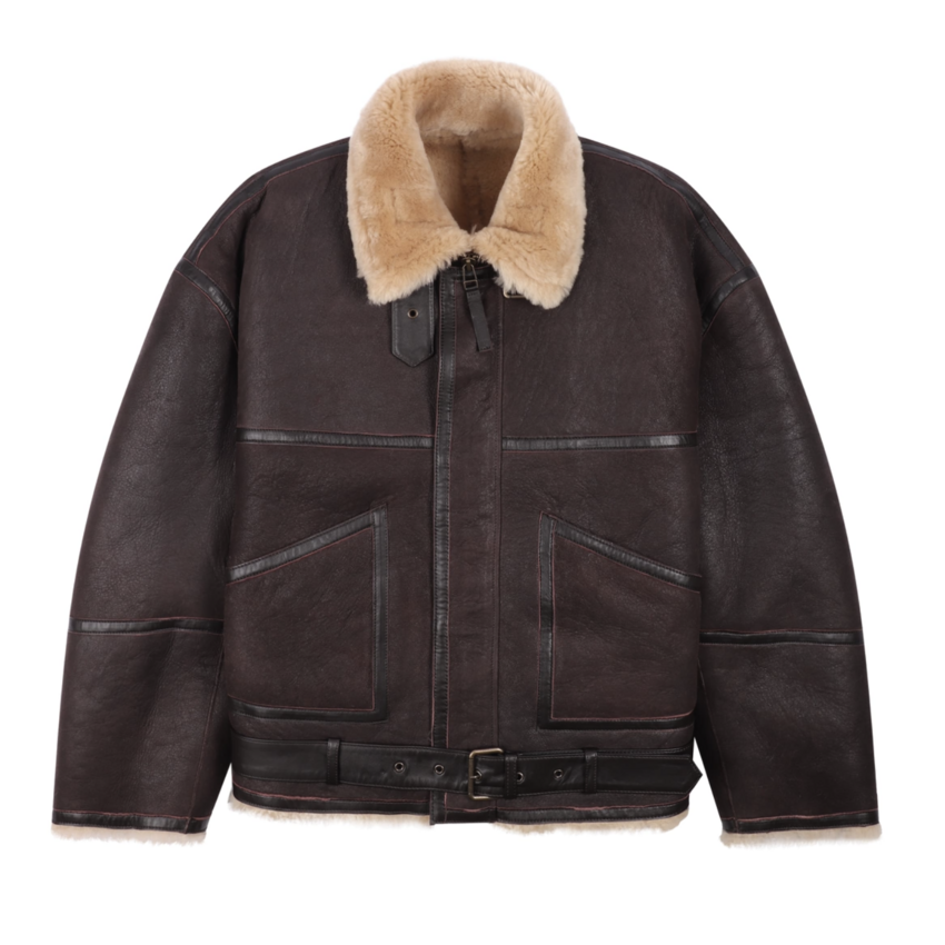 PAL Sporting Goods New Pre-Game 25 Shearling Coat Deep Mahogany