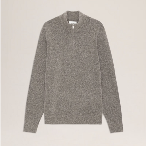 NN.07 John Half Zip 6683 Boucle Sweater Mable Husk