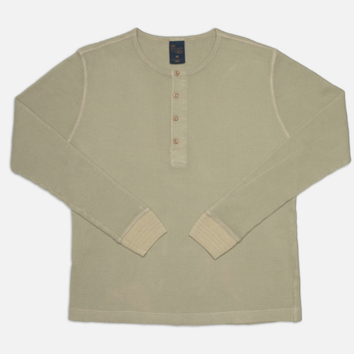 Nudie Jeans LS Henley Waffle T-Shirt Desert