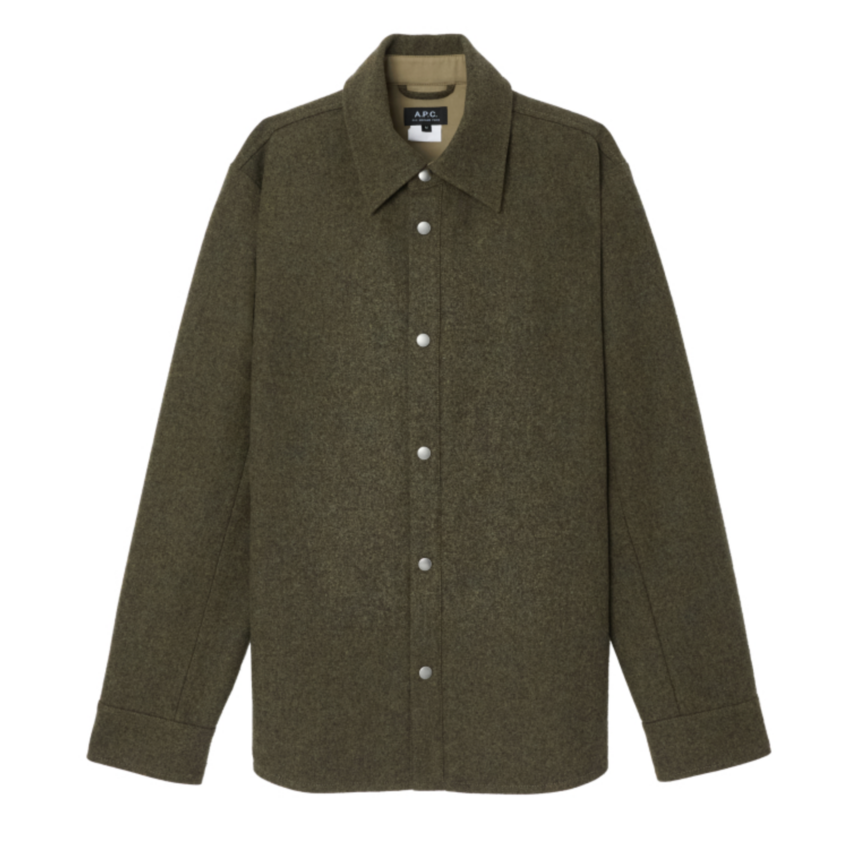 A.P.C. Paris Woolen Overshirt Green