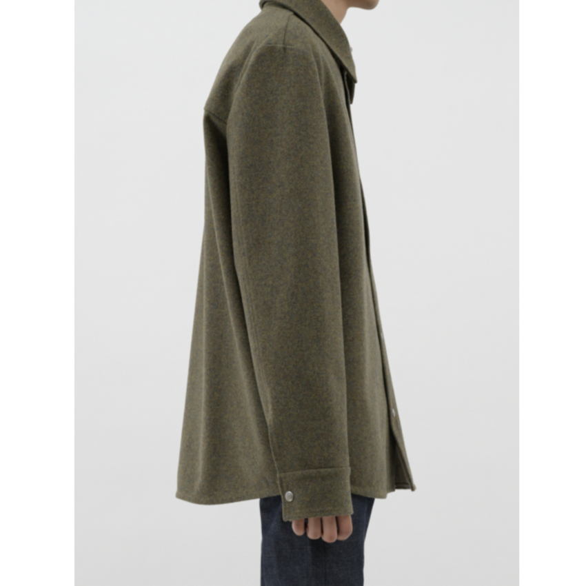 A.P.C. Paris Snap Button Overshirt Green