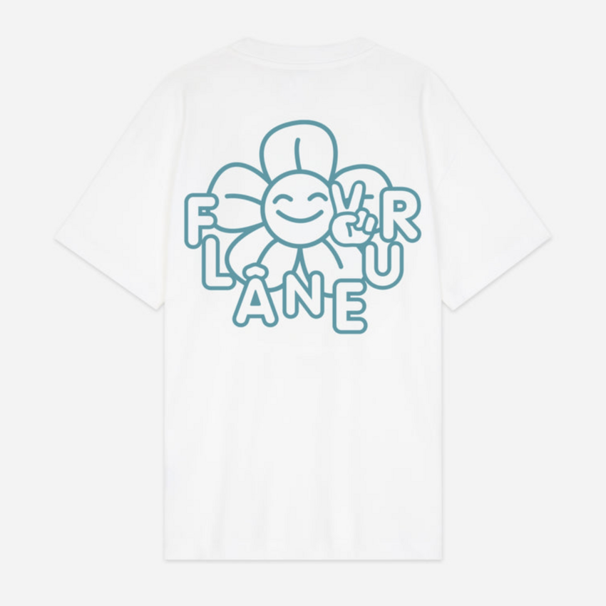 Flaneur Homme Happy Flower T-Shirt White