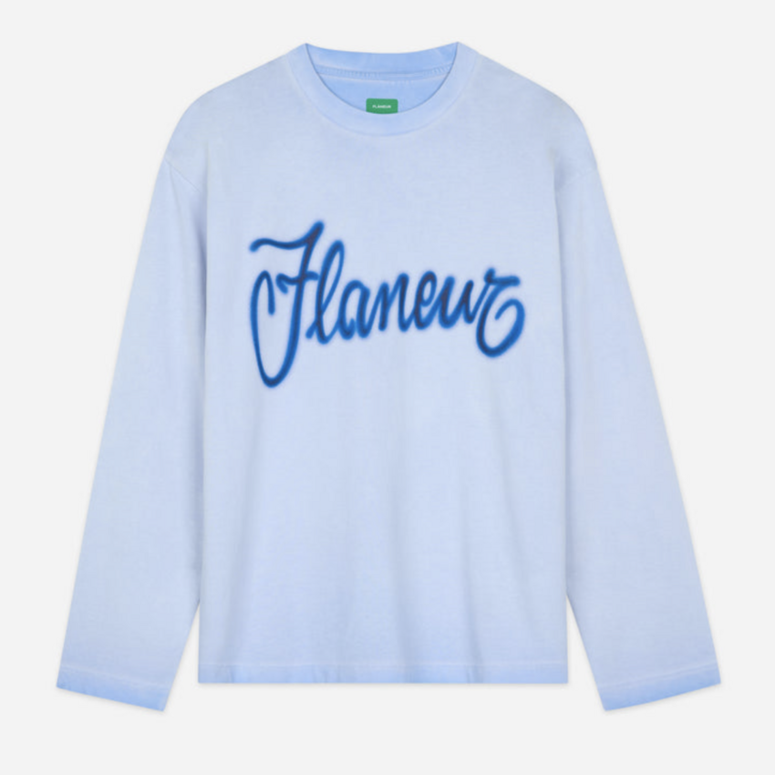 Flaneur Homme Airbrush Summer Long Sleeve Washed Blue