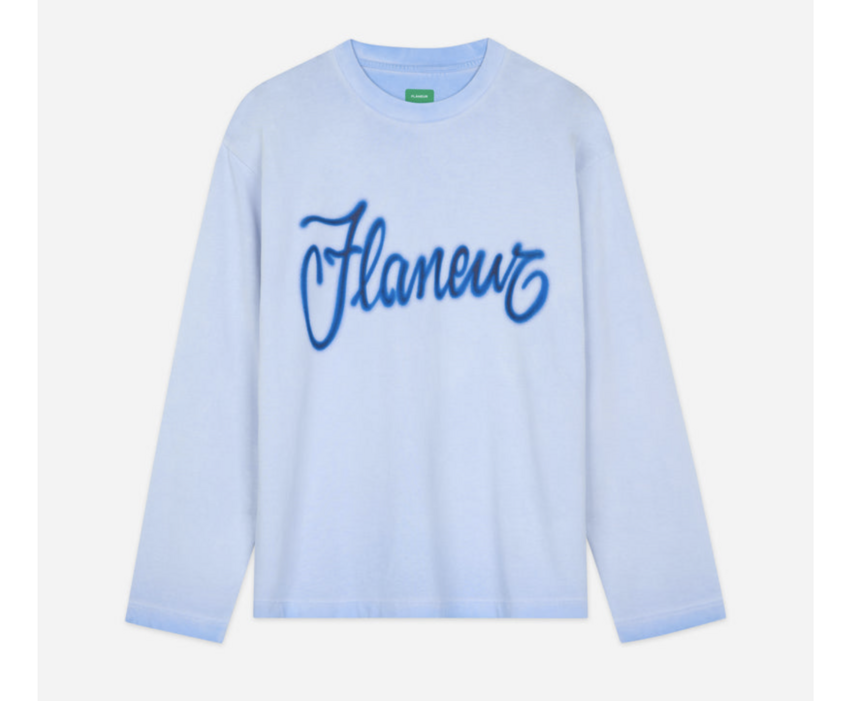Flaneur Homme Airbrush Summer Long Sleeve Washed Blue