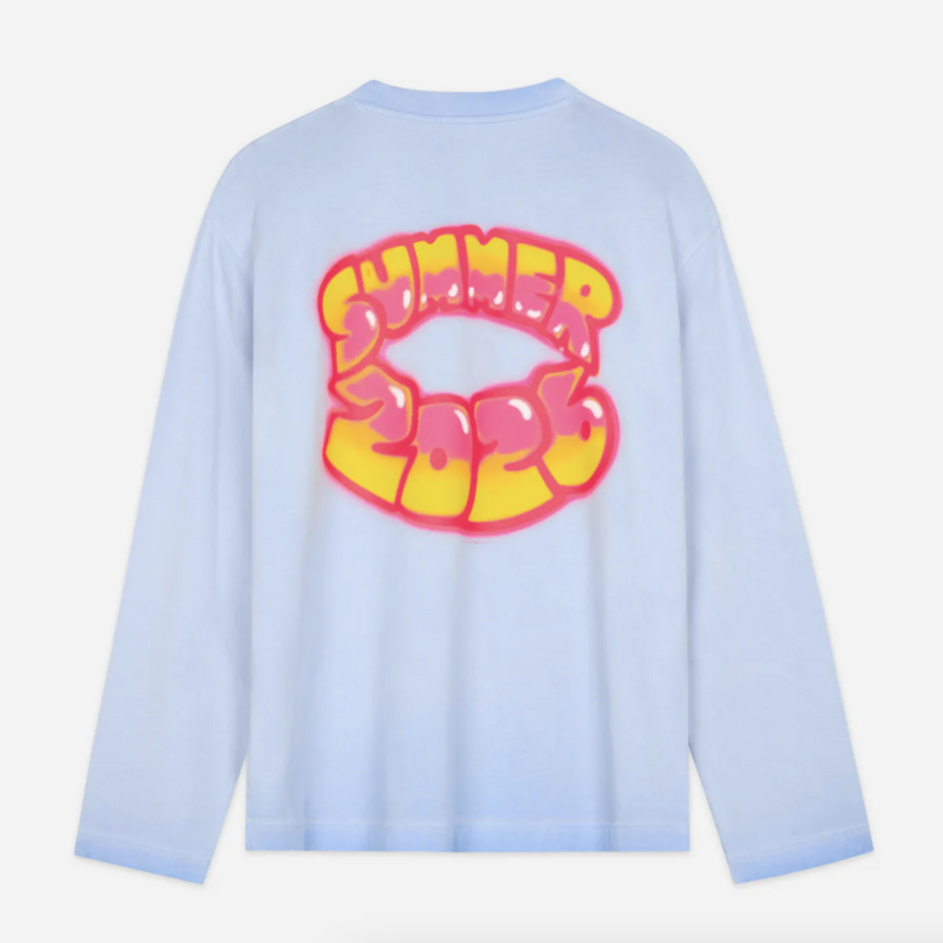 Flaneur Homme Airbrush Summer Long Sleeve Washed Blue