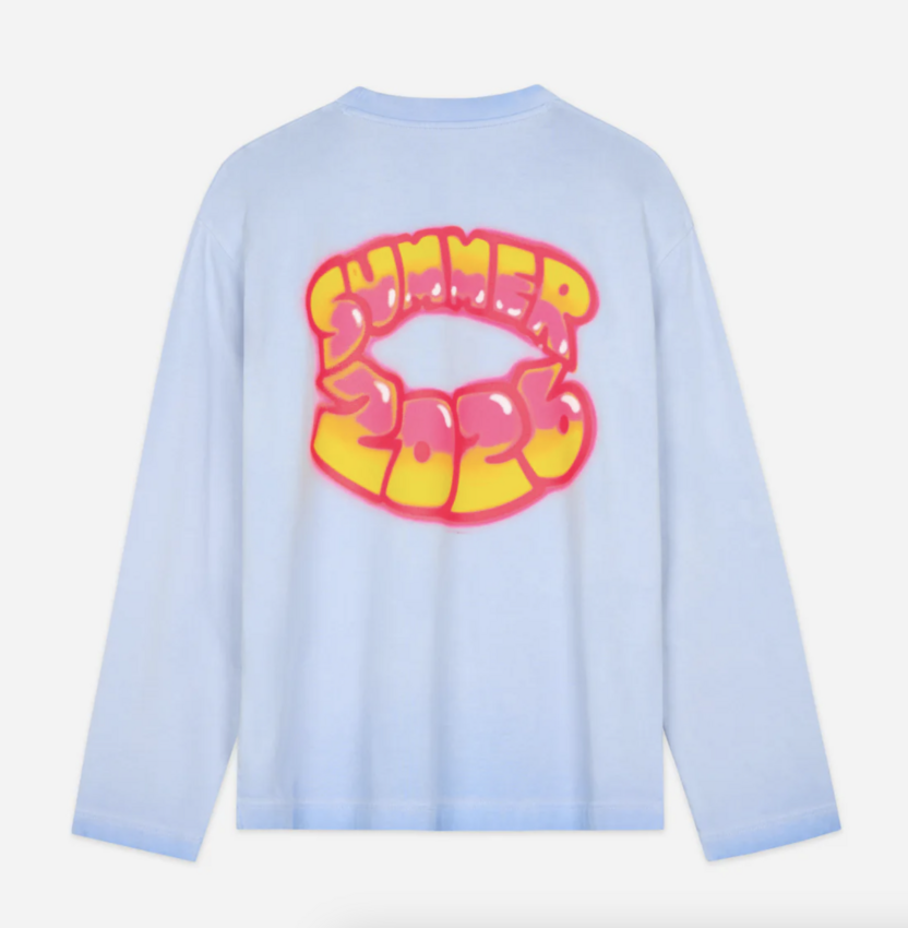 Flaneur Homme Airbrush Summer Long Sleeve Washed Blue