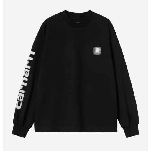 Carhartt WIP L/S Archive Script T-Shirt Black