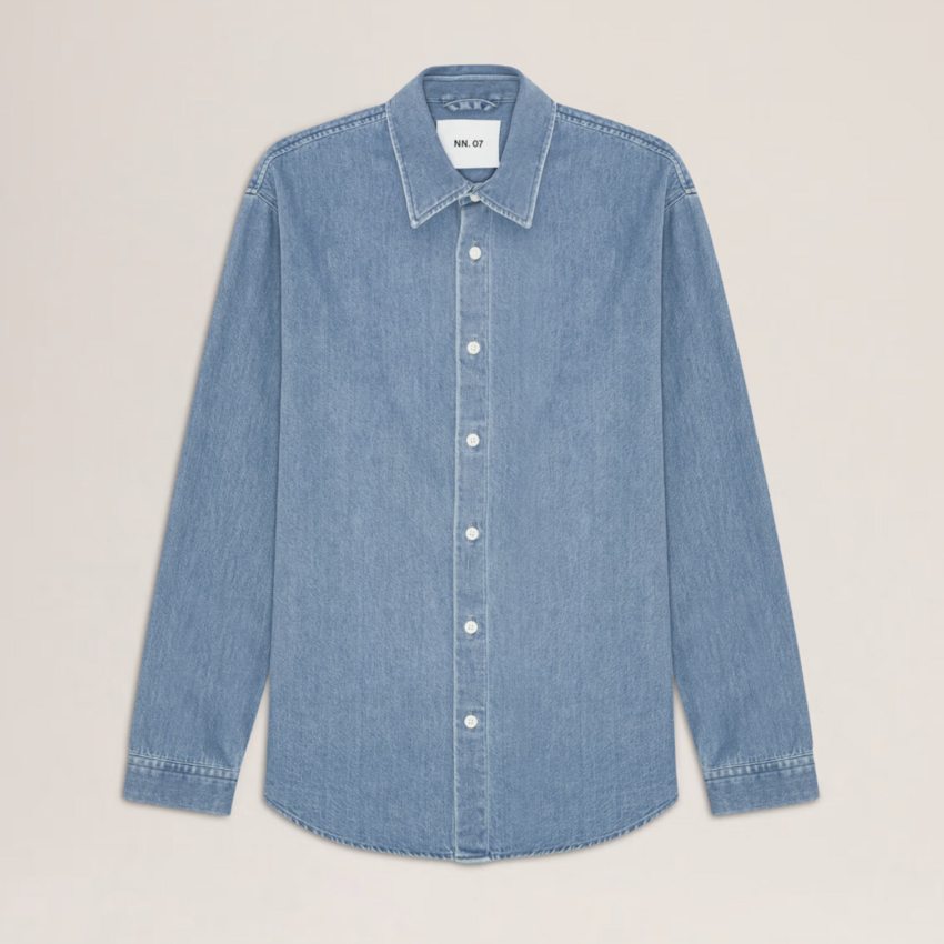 NN.07 Casper 50033 Overshirt Blue Denim