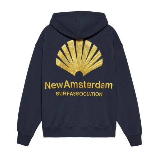 New Amsterdam Surf Association  Logo Hoodie Navy Blazer/Sun Yellow