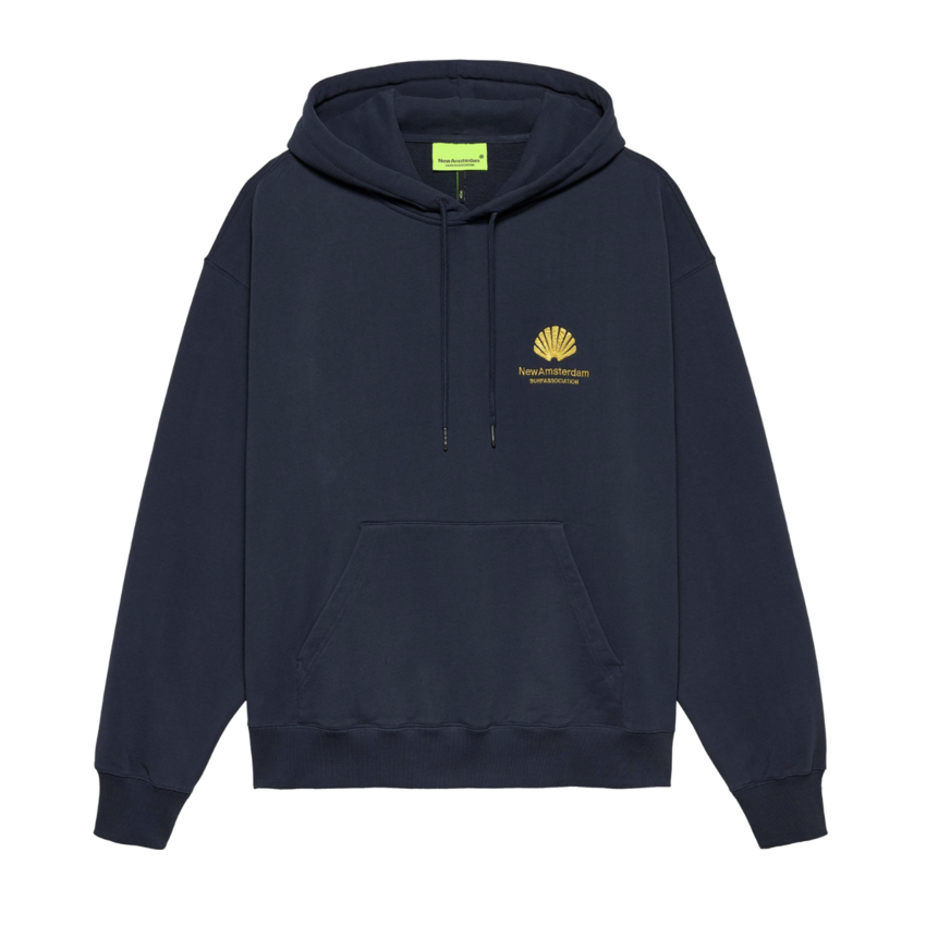 New Amsterdam Surf Association  Logo Hoodie Navy Blazer/Sun Yellow