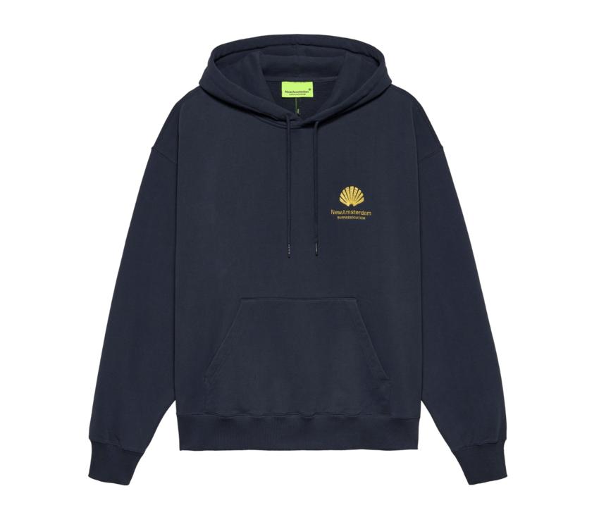 New Amsterdam Surf Association  Logo Hoodie Navy Blazer/Sun Yellow