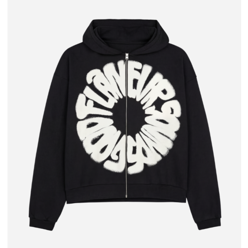 Flaneur Homme Sounds Good Zip-Up Black