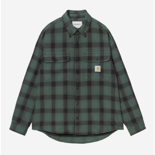 Carhartt WIP L/S Edmands Check Shirt Natural/Kale Green