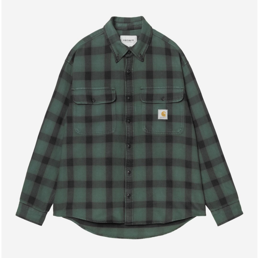 Carhartt WIP L/S Edmands Check Shirt Natural/Kale Green