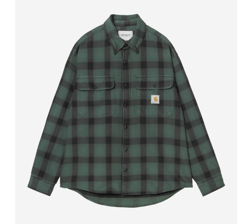 Carhartt WIP L/S Edmands Check Shirt Natural/Kale Green