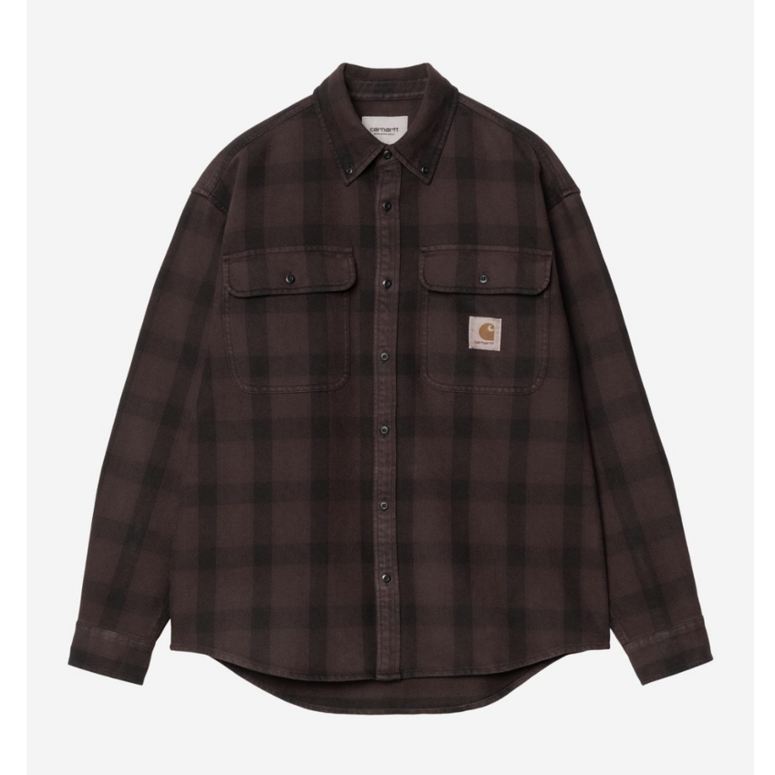 Carhartt WIP L/S Edmands Check Shirt Natural/Palisander