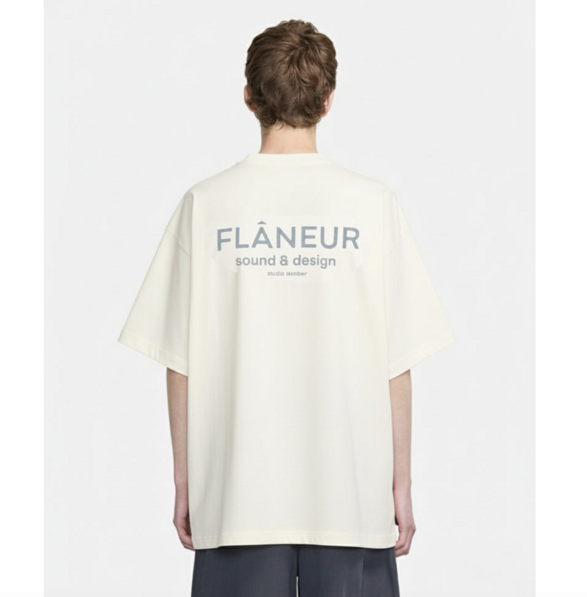 Flaneur Homme Sound & Design T-Shirt Washed White