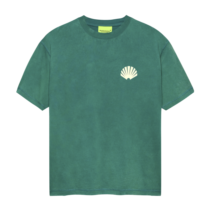 New Amsterdam Surf Association  Logo Tee Sea Green/Butter Yellow