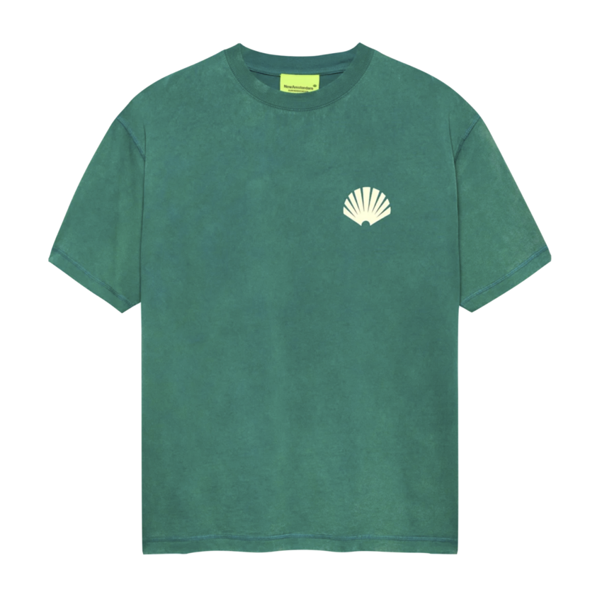 New Amsterdam Surf Association  Logo Tee Sea Green/Butter Yellow