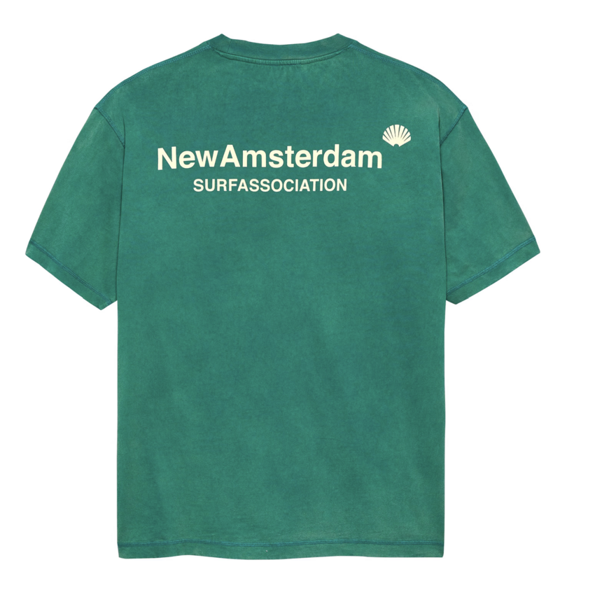 New Amsterdam Surf Association  Logo Tee Sea Green/Butter Yellow