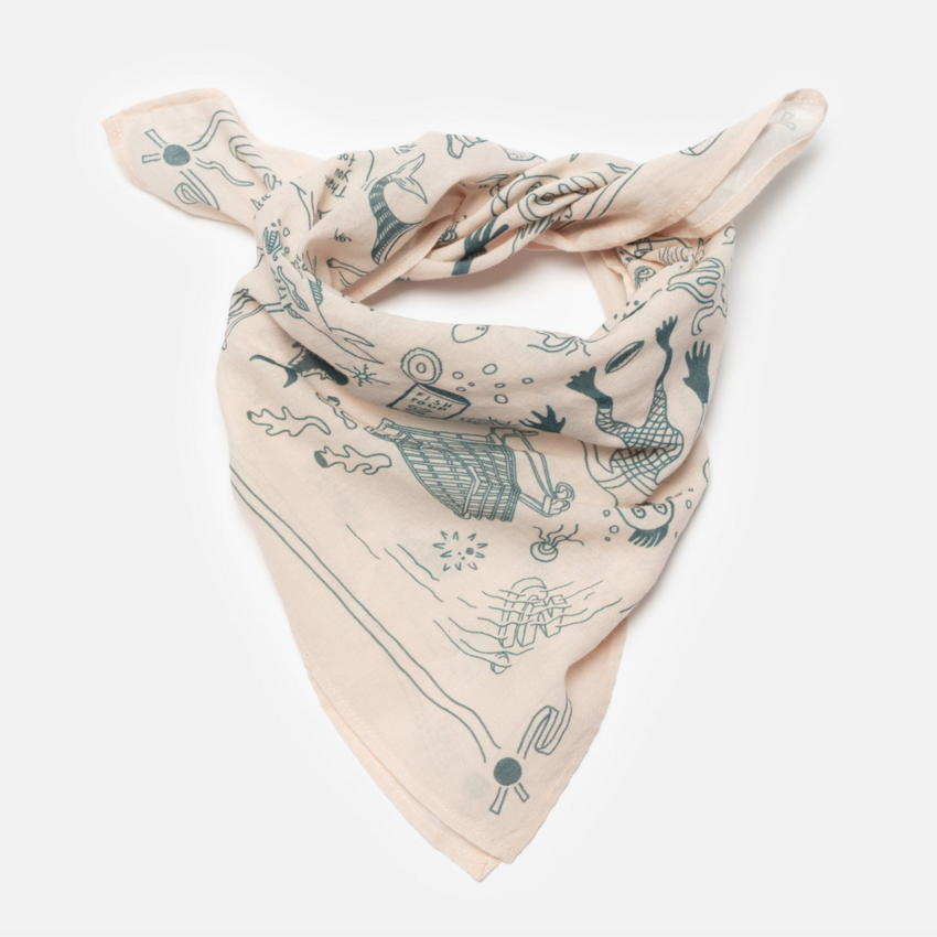 Nudie Jeans Ingrid Bandana Deep Sea Doodles Pink