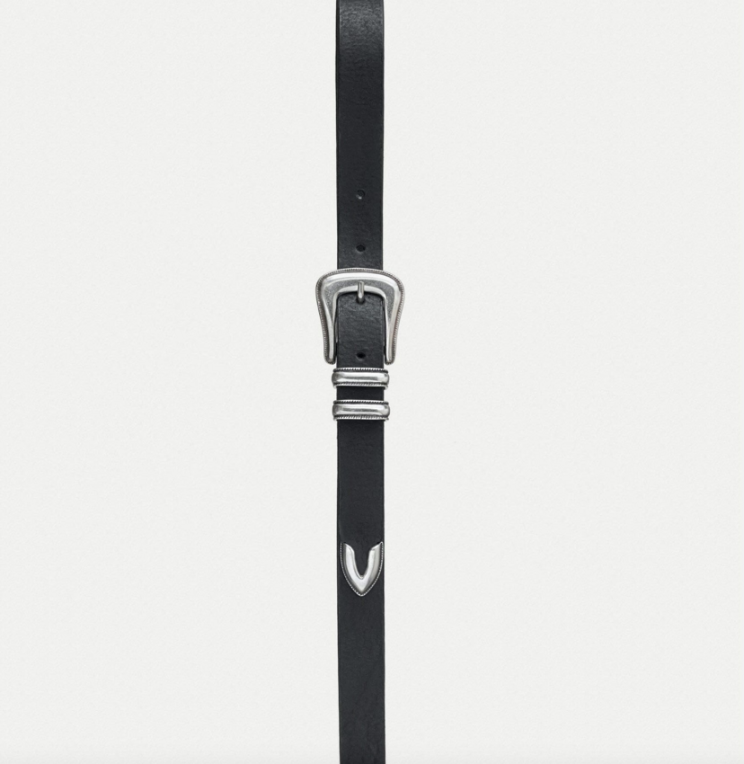 Nudie Jeans Western Silver Belt Black