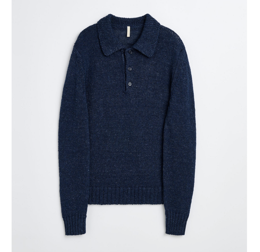 Sunflower Linen Polo Navy