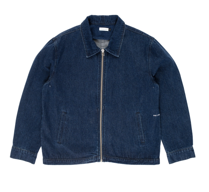 POP Trading Company Full Zip Jacket Rinsed Denim