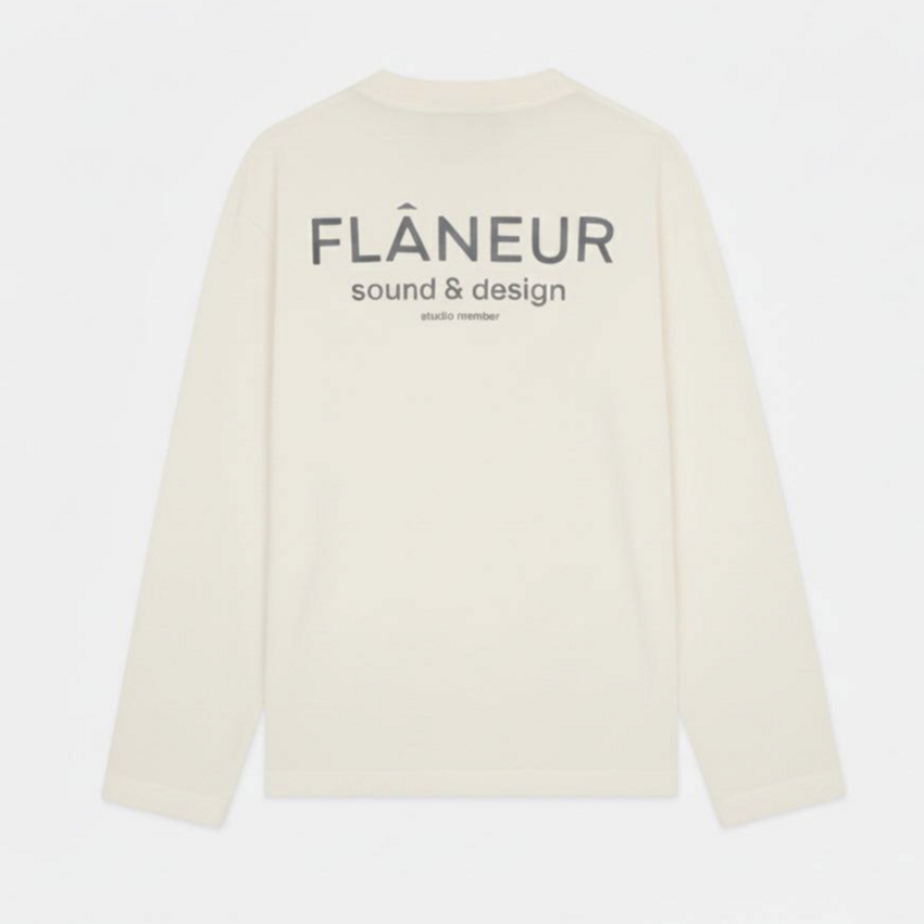Flaneur Homme Sound & Design Long Sleeve Washed White