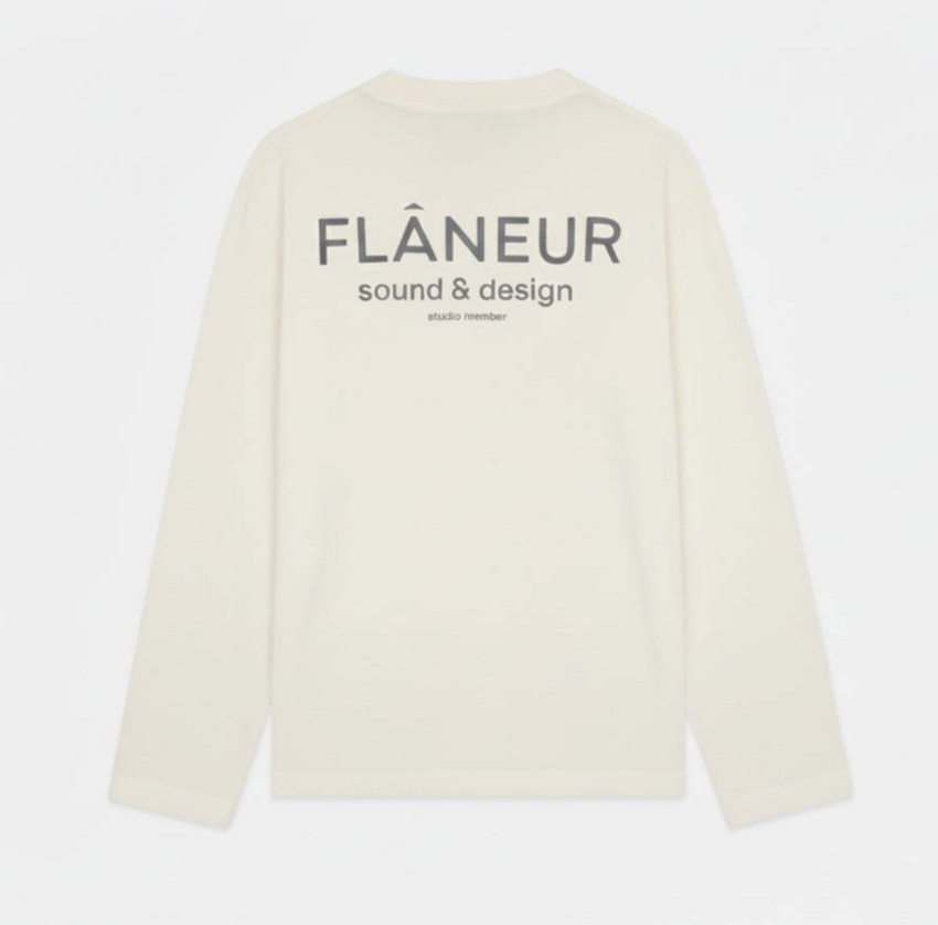 Flaneur Homme Sound & Design Long Sleeve Washed White