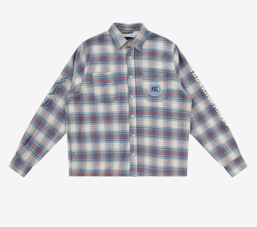 PAL Sporting Goods Swing For The Fences Flannel Navy Red Checkered