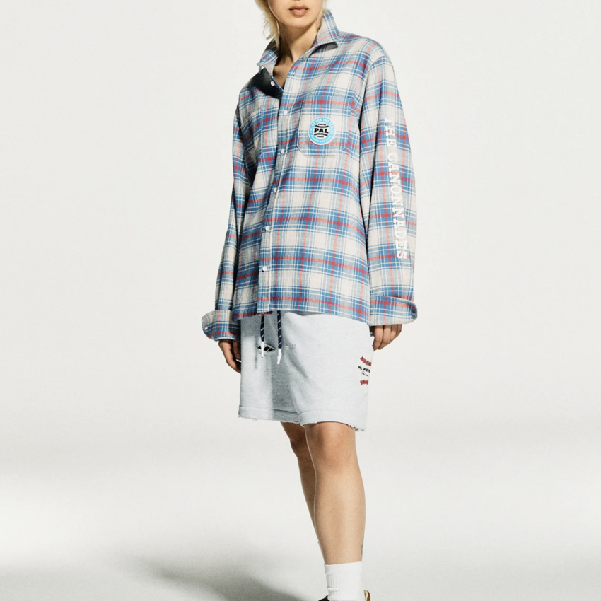 PAL Sporting Goods Swing For The Fences Flannel Navy Red Checkered