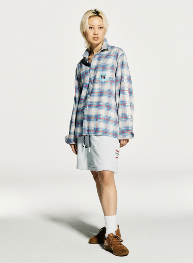 PAL Sporting Goods Swing For The Fences Flannel Navy Red Checkered