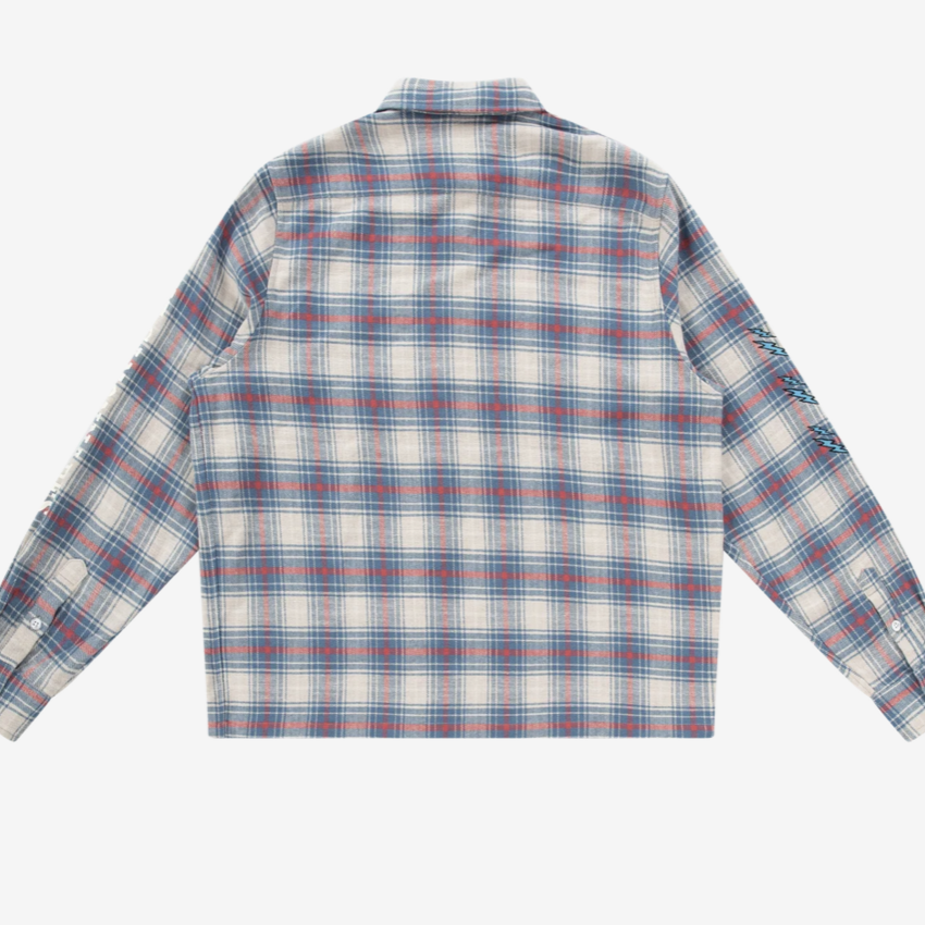PAL Sporting Goods Swing For The Fences Flannel Navy Red Checkered