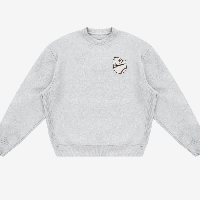 PAL Sporting Goods At Bat Crewneck Light Gray Marl