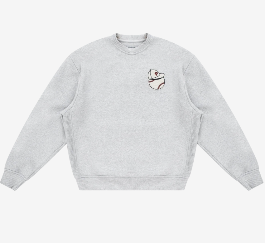 PAL Sporting Goods At Bat Crewneck Light Gray Marl