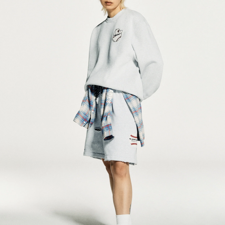 PAL Sporting Goods At Bat Crewneck Light Gray Marl