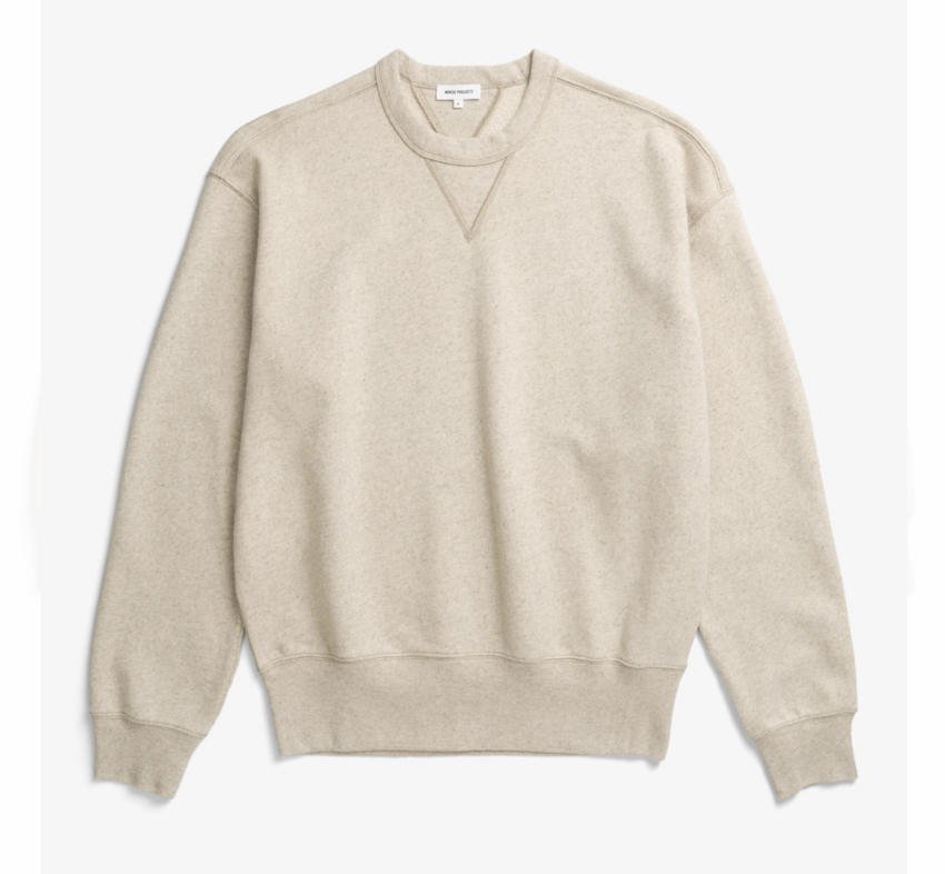 Norse Projects  Kulhuse Cotton Linen Loopback Sweatshirt Natural