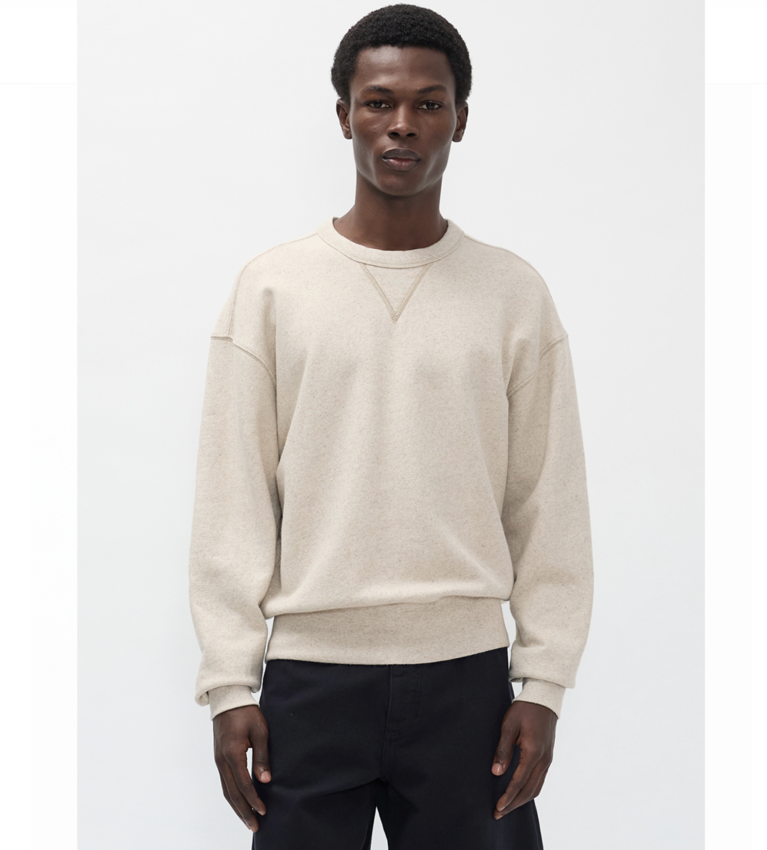 Norse Projects  Kulhuse Cotton Linen Loopback Sweatshirt Natural