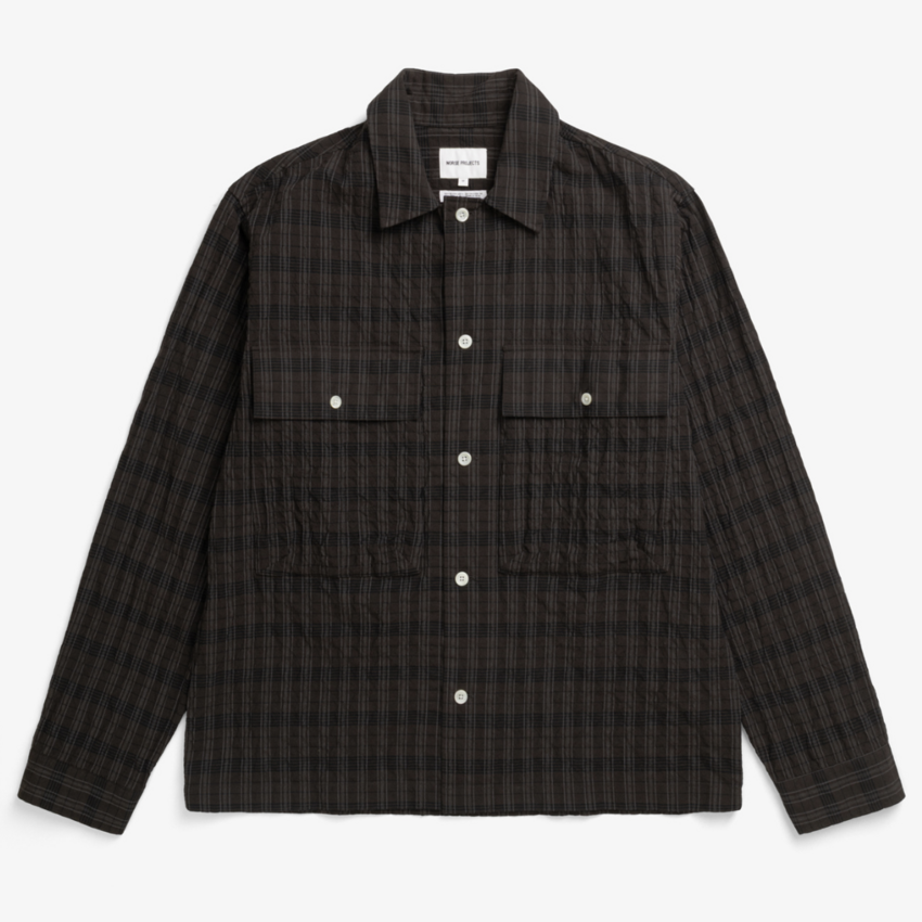 Norse Projects  Mols Hunting Check Shirt Delicioso Brown