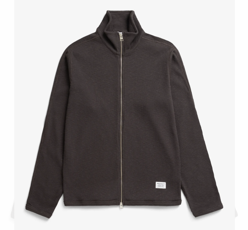 Norse Projects  Teno Military Rib Zip Cardigan Shale