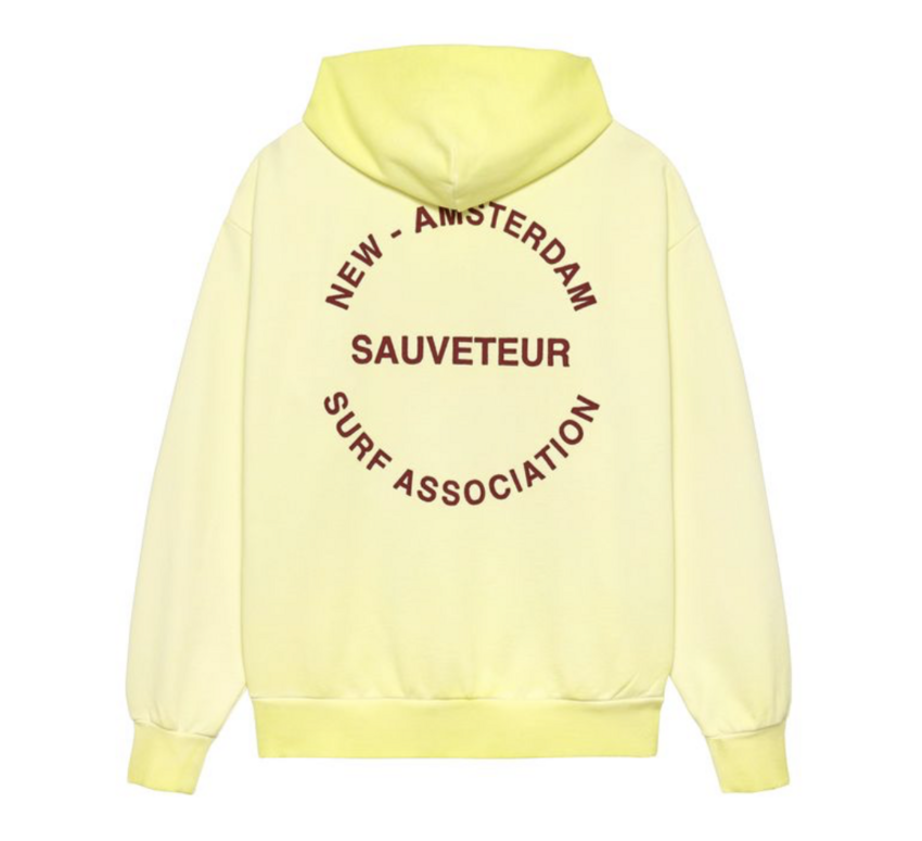 New Amsterdam Surf Association  Surf Rescue Hoodie Lime Yellow