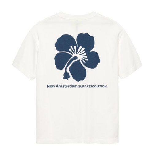 New Amsterdam Surf Association  Hibiscus Tee Washed White