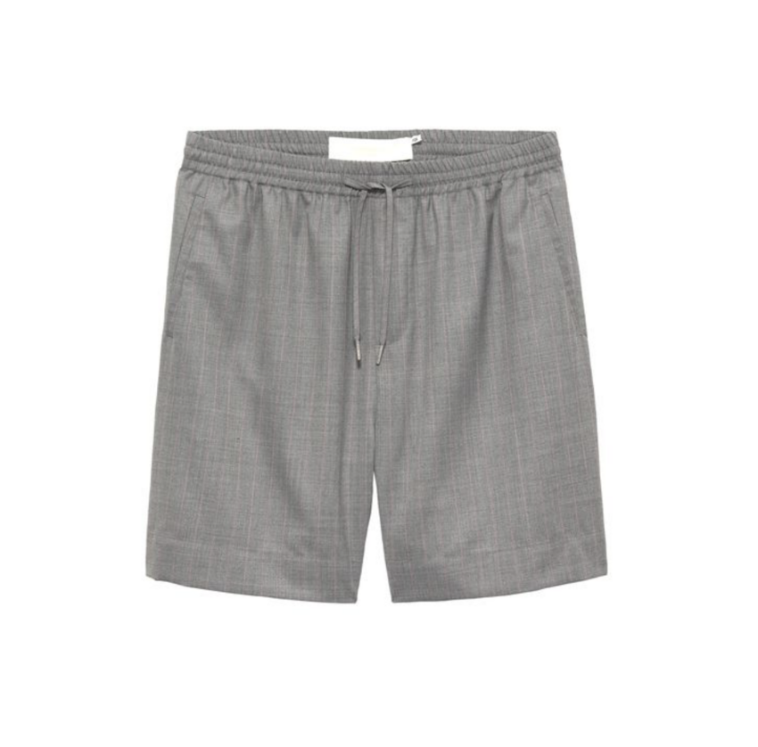 New Amsterdam Surf Association  Wool Work Shorts Grey W/ Pink Pinstripes