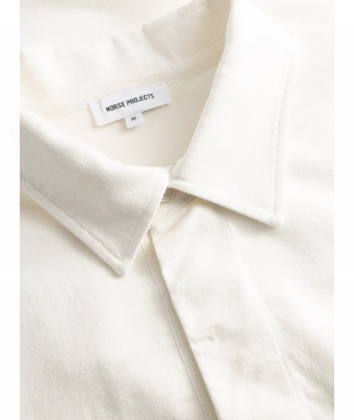 Norse Projects  Isefjord Compact Cotton LS Polo Ecru