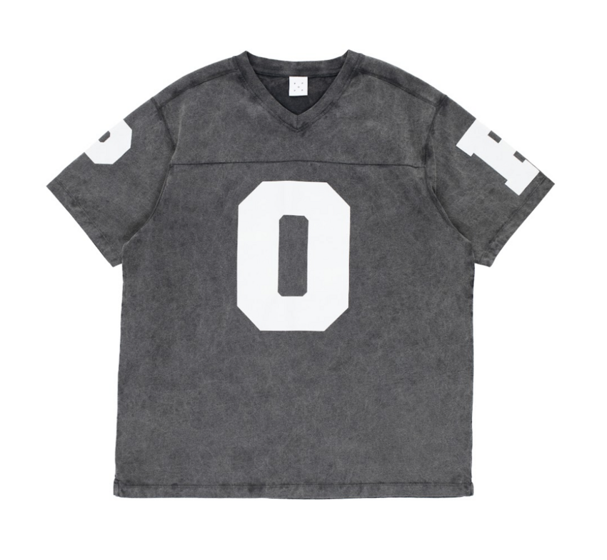 POP Trading Company Washed Football Shirt Black