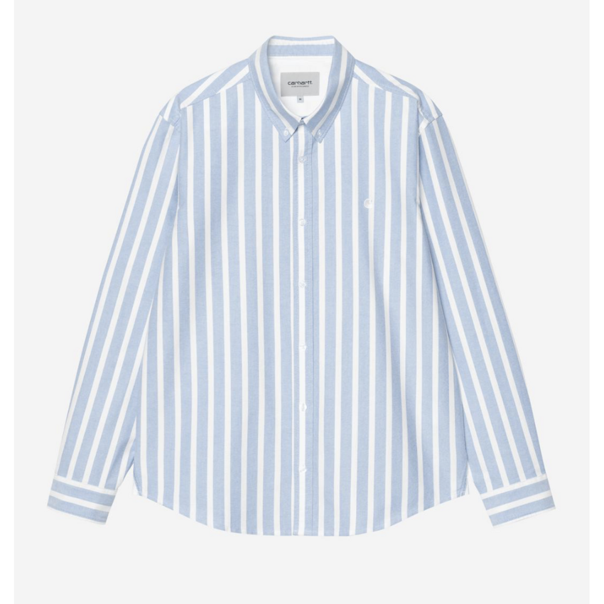 Carhartt WIP L/S Deven Shirt Stripe Bleach/White