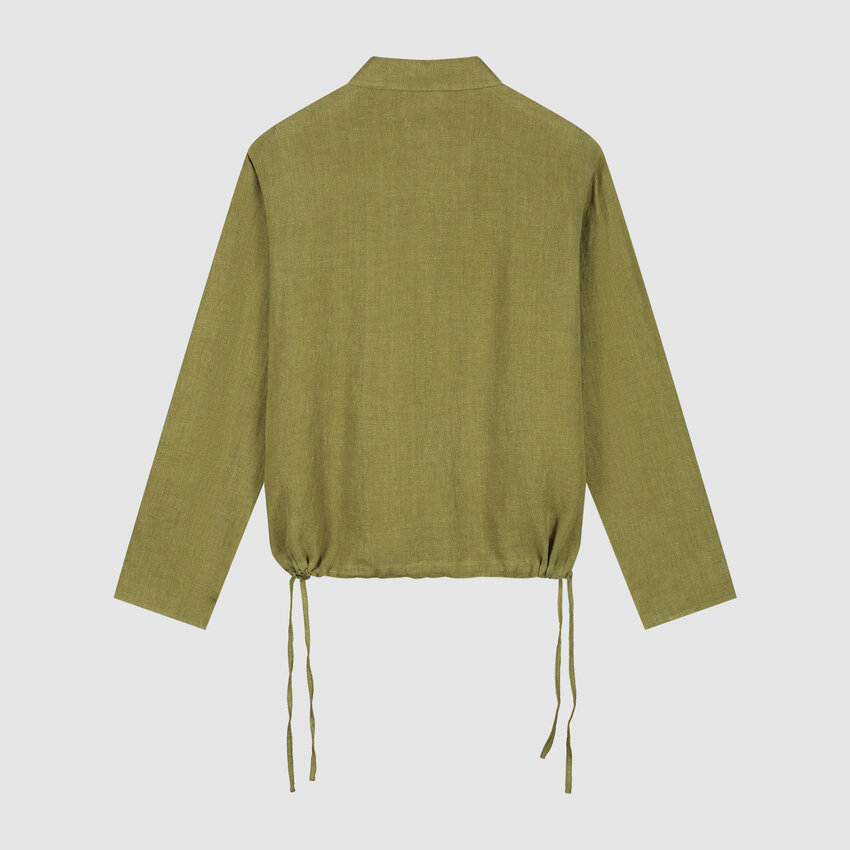 ARTE Antwerp Linen Quarter Zip Pullover Green