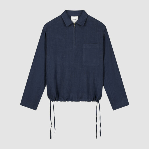 ARTE Antwerp Linen Quarter Zip Pullover Navy